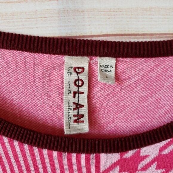 Anthro Dolan Knit Lounge Bell Sleeve Striped/Houndstooth Sweater - Picture 6 of 10